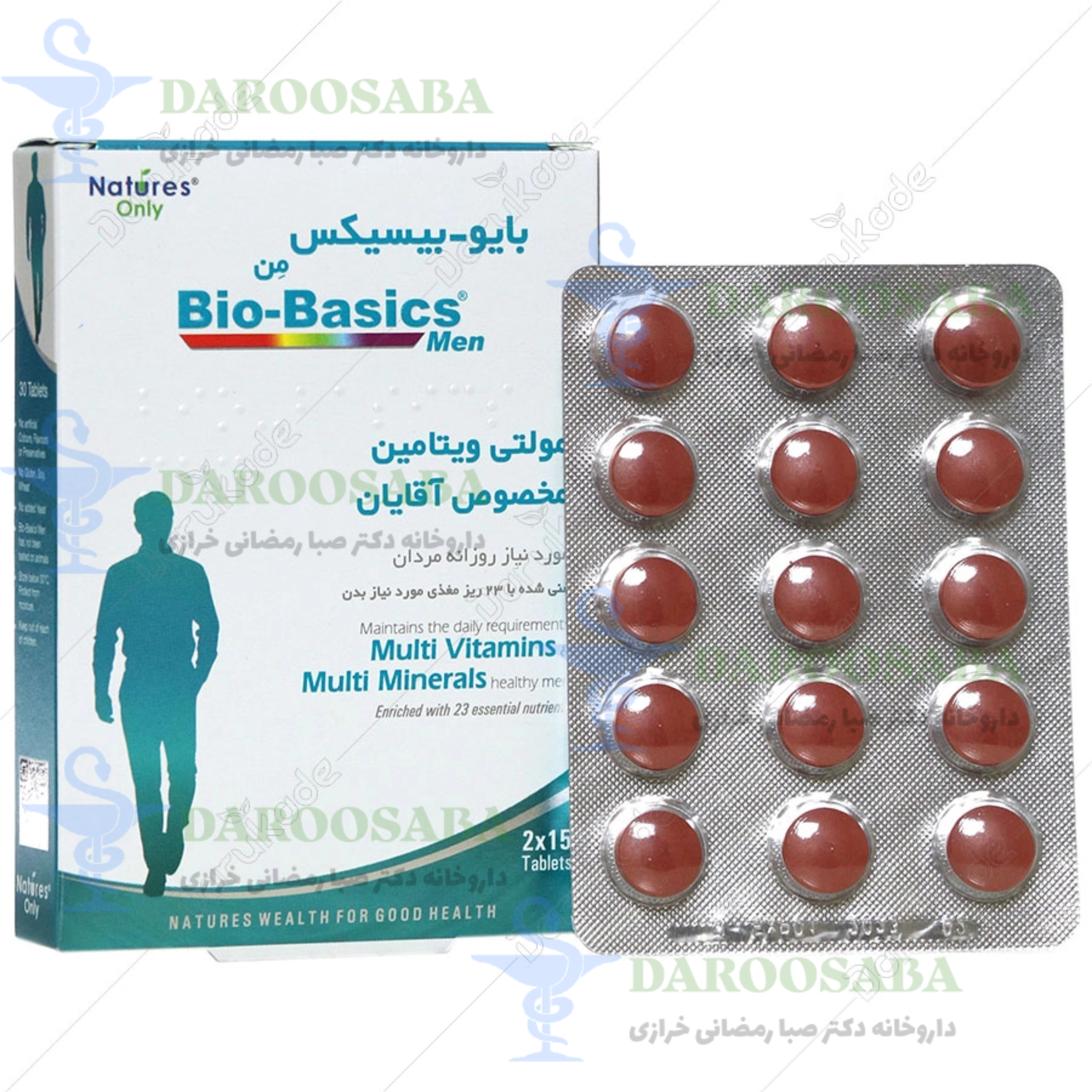 قرص مولتی ویتامین بایوبیسیکس آقایان نیچرز اونلی 30 عدد