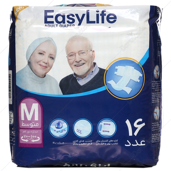 پوشک  کامل بزرگسال ایزی لایف چسبی بزرگ 18 عددی