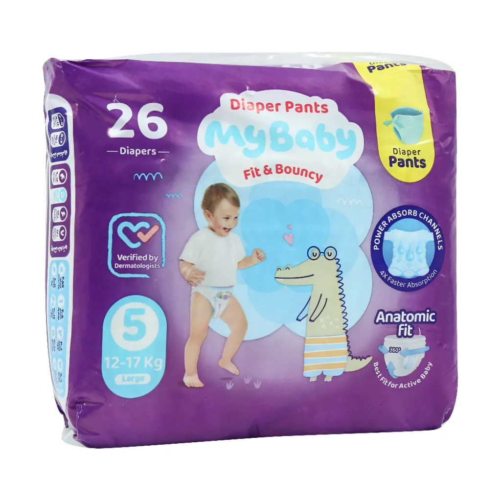 پوشک شورتی مای بیبی مدل کانال دار سایز 5 بزرگ 26 عدد