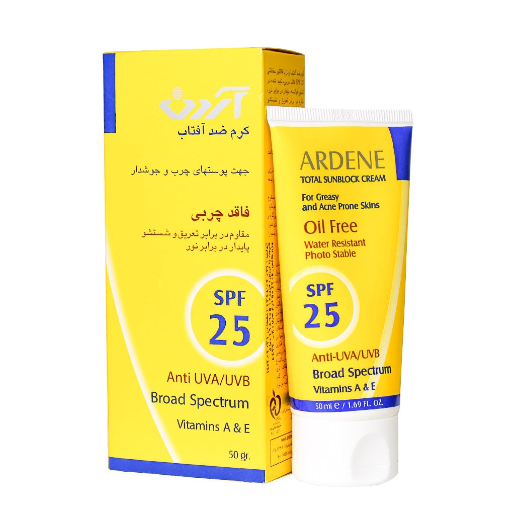 کرم ضد آفتاب SPF25 پوست چرب آردن